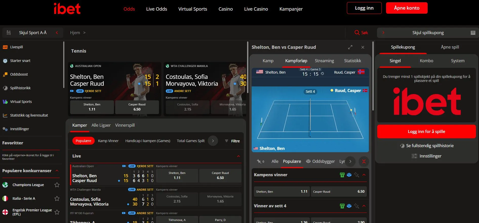 Tilgjengelige bonuser Tilgjengelige bonuser